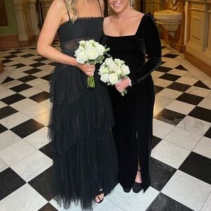 NWT BCBG Corset Tulle Gown in Black Size 6